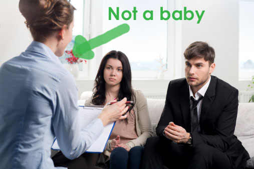 Young couple consults at the psychologist